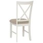Linon Home Decor Jane Side Chair with Light Tan Cushion in Vanilla White, , large