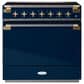 AGA Elise 36" Induction Range with Antique Brass Knobs in Indigo, , large
