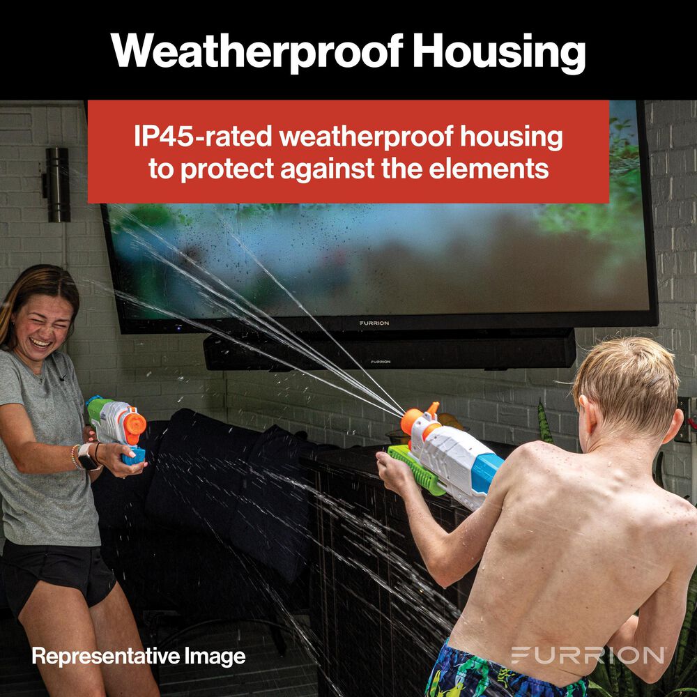 Furrion Aurora 55" Partial-Sun Premier 4K Outdoor Smart TV with 2.1 Outdoor Soundbar &amp; Wireless Subwoofer, , large