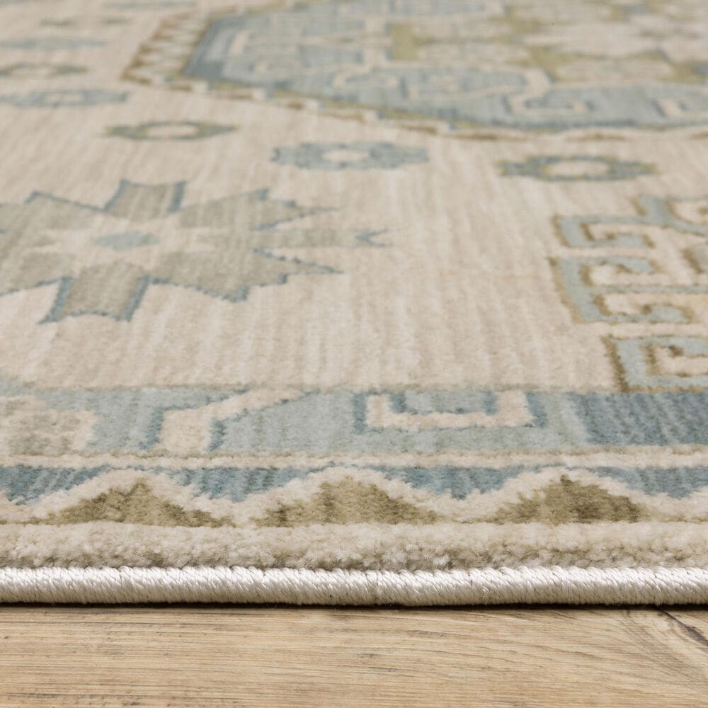 Oriental Weavers Maeve MAE03 Beige and Blue 3&#39;3&quot; x 5&#39; Area Rug, , large