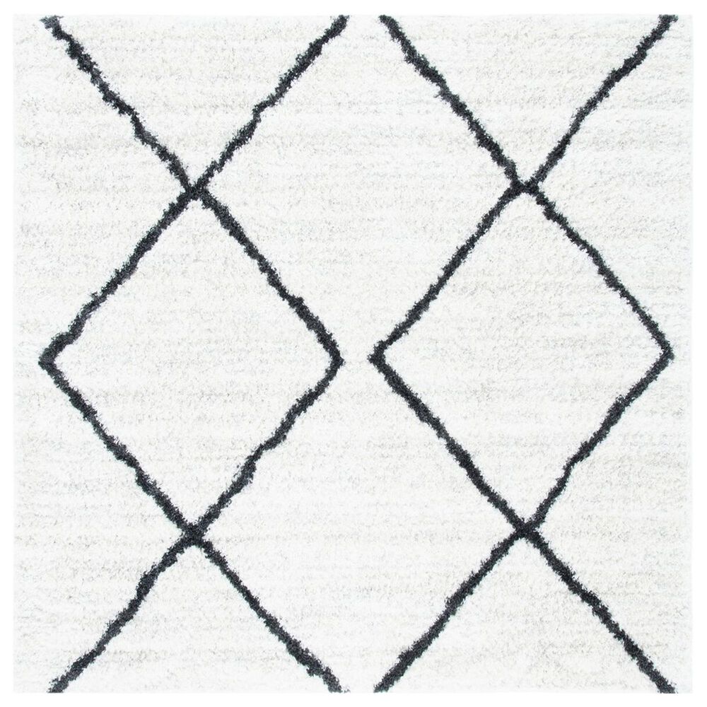 Safavieh August Shag AUG572A 6"7" Square Ivory and Black Area Rug, , large