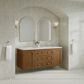 James Martin Laurent 60" Double Bathroom Vanity in Honey Oak with 3 cm Ethereal Noctis Silestone Top and Rectangular Sinks, , large