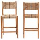 Baxton Studio Prita Bar Stool in Brown and Natural (Set of 2), , large