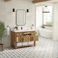 James Martin Vanities Malibu 48" Single Bathroom Vanity in Amber Birch with Single Hole 3 cm White Zeus Quartz Top and Rectangular Sink, , large