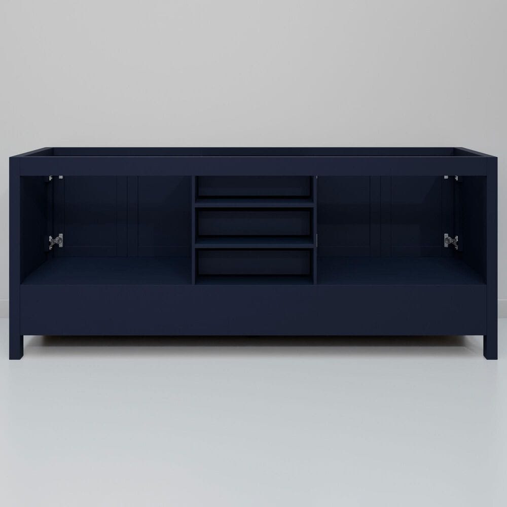 Lexora Home Jacques 72" Double Bathroom Vanity in Navy Blue with 2 cm White Quartz Top and Rectangular Sinks, , large