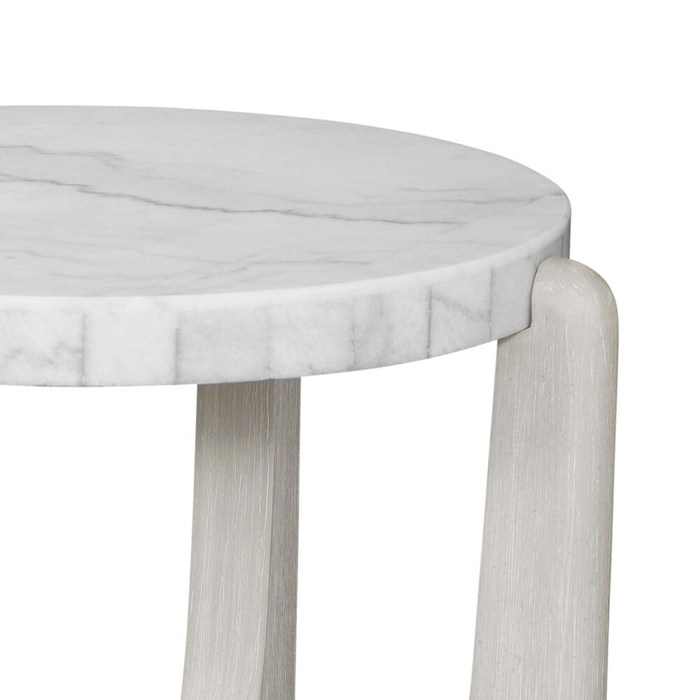 Bassett Mirror Gavin Round End Table in Driftwood and White, , large