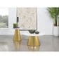 COAST Avon Round End Table in Gold and White, , large