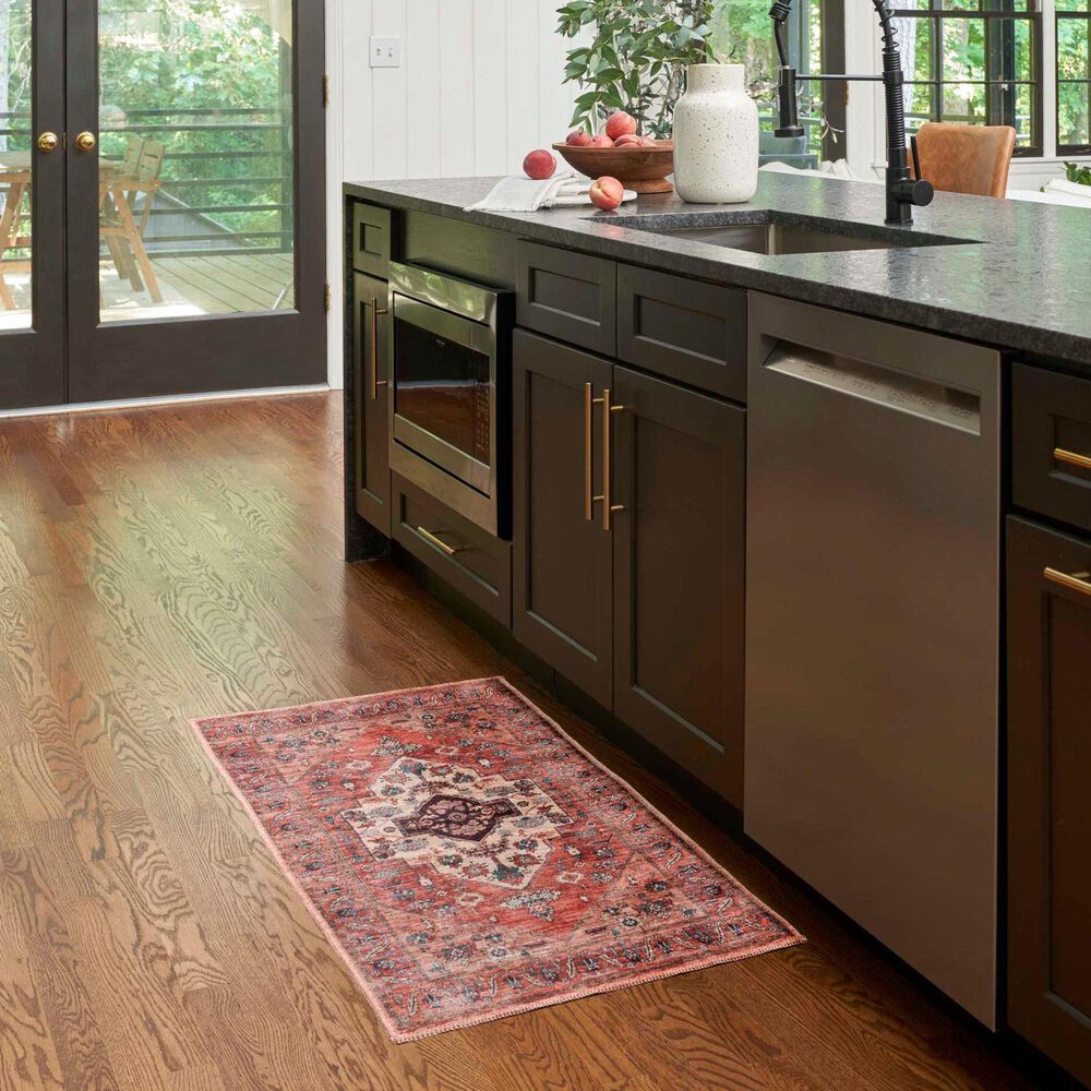 Nourison Grand Washables 2&#39; x 4&#39; Rust and Multicolor Area Rug, , large