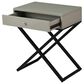 HOMLUX 1-Drawer Nightstand with Cross Base in Gray and Black, , large