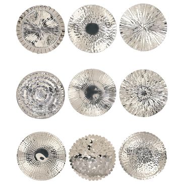 Maple and Jade 16" x 16" Glam Abstract Wall Decor in Silver (Set of 9), , large