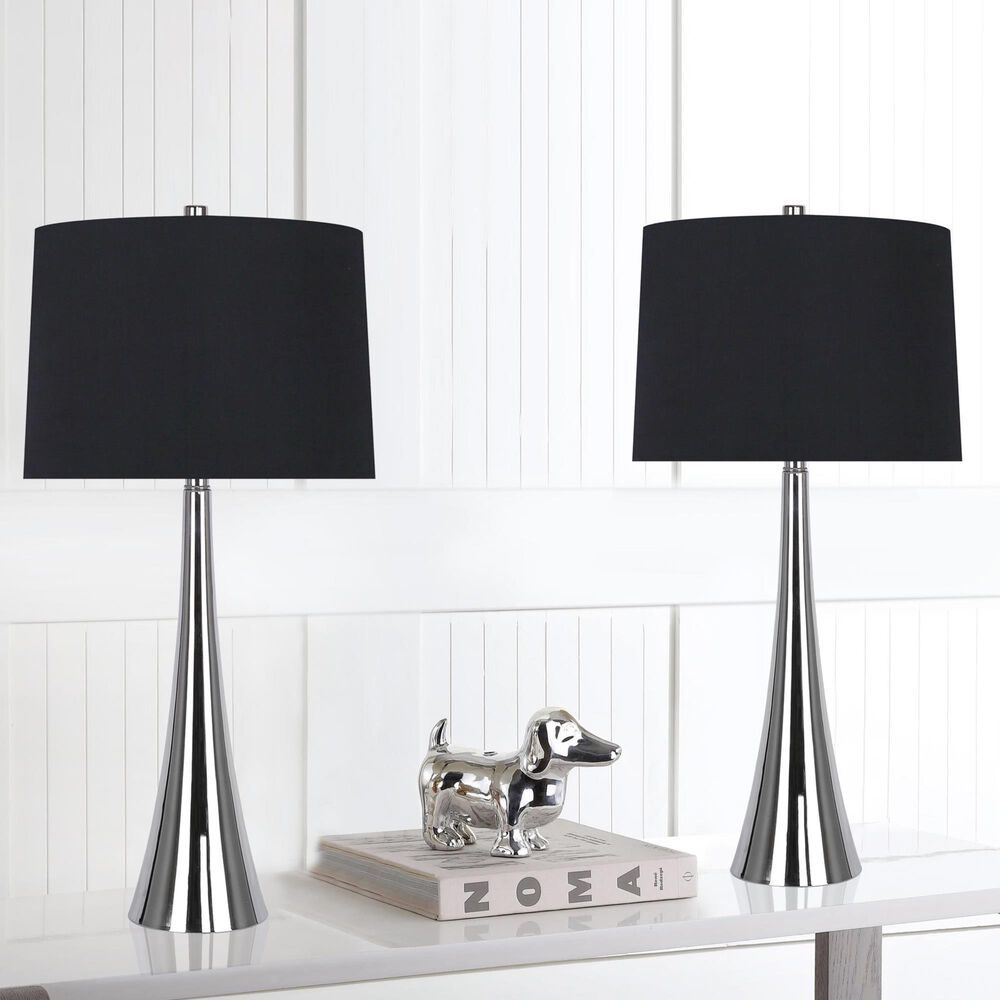 LumiSource Diana Metal Table Lamp in Polished Nickel (Set of 2), , large