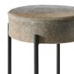 Four Hands Nocona Bar Stool with Black and White Speckled Hide Leather in Gunmetal, , large