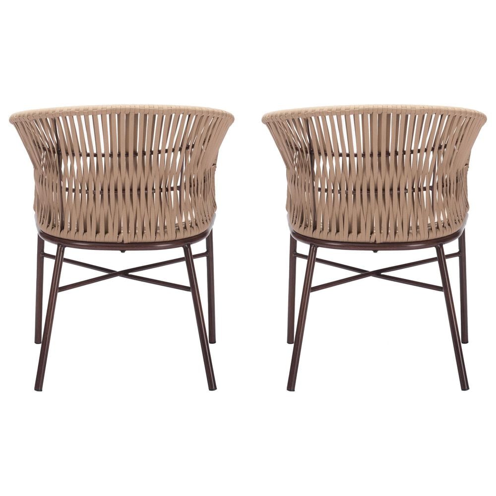 Zuo Modern Freycinet Outdoor Dining Chair with Natural Back in Beige (Set of 2), , large