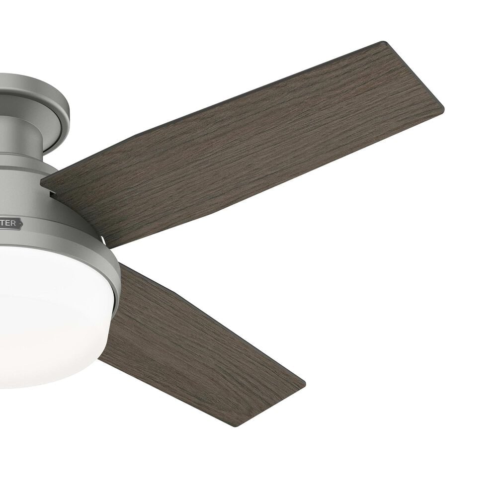 Hunter Dempsey Low Profile 44&quot; Ceiling Fan with Lights in Matte Silver, , large