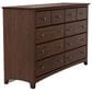 Archbold Furniture Shaker Dresser and Mirror in Brown Mahogany, , large