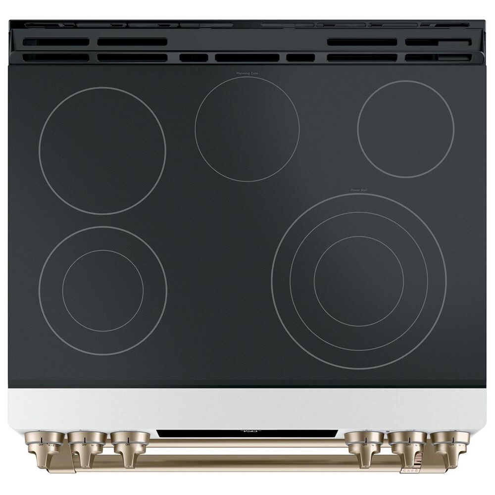 Cafe 30" Slide-In Double Oven Electric Range in Matte White, , large