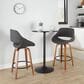 LumiSource Cosmo 30" Swivel Barstool with Grey Upholstery in Black (Set of 2), , large