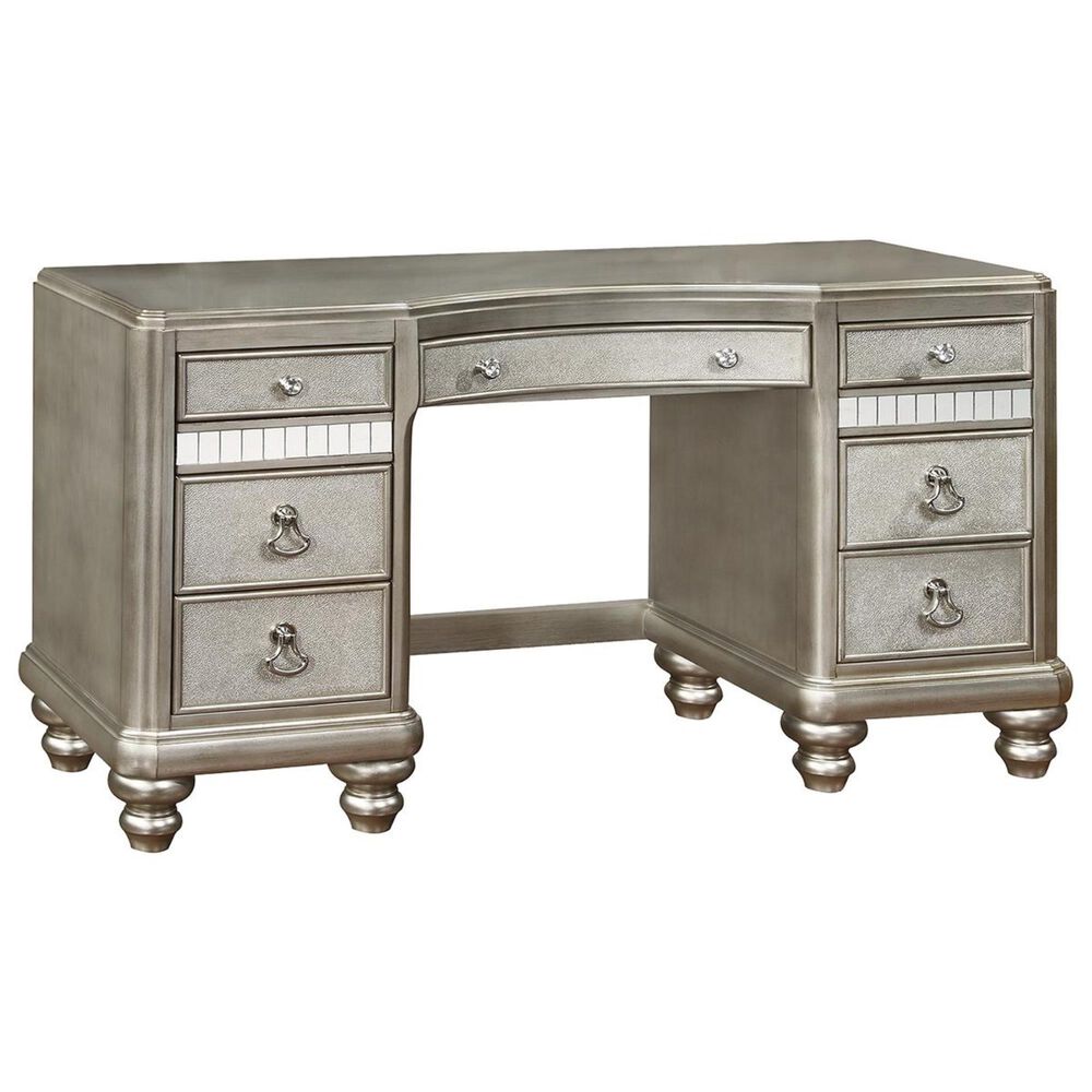 Pacific Landing Bling Game Vanity Desk in Metallic Platinum, , large