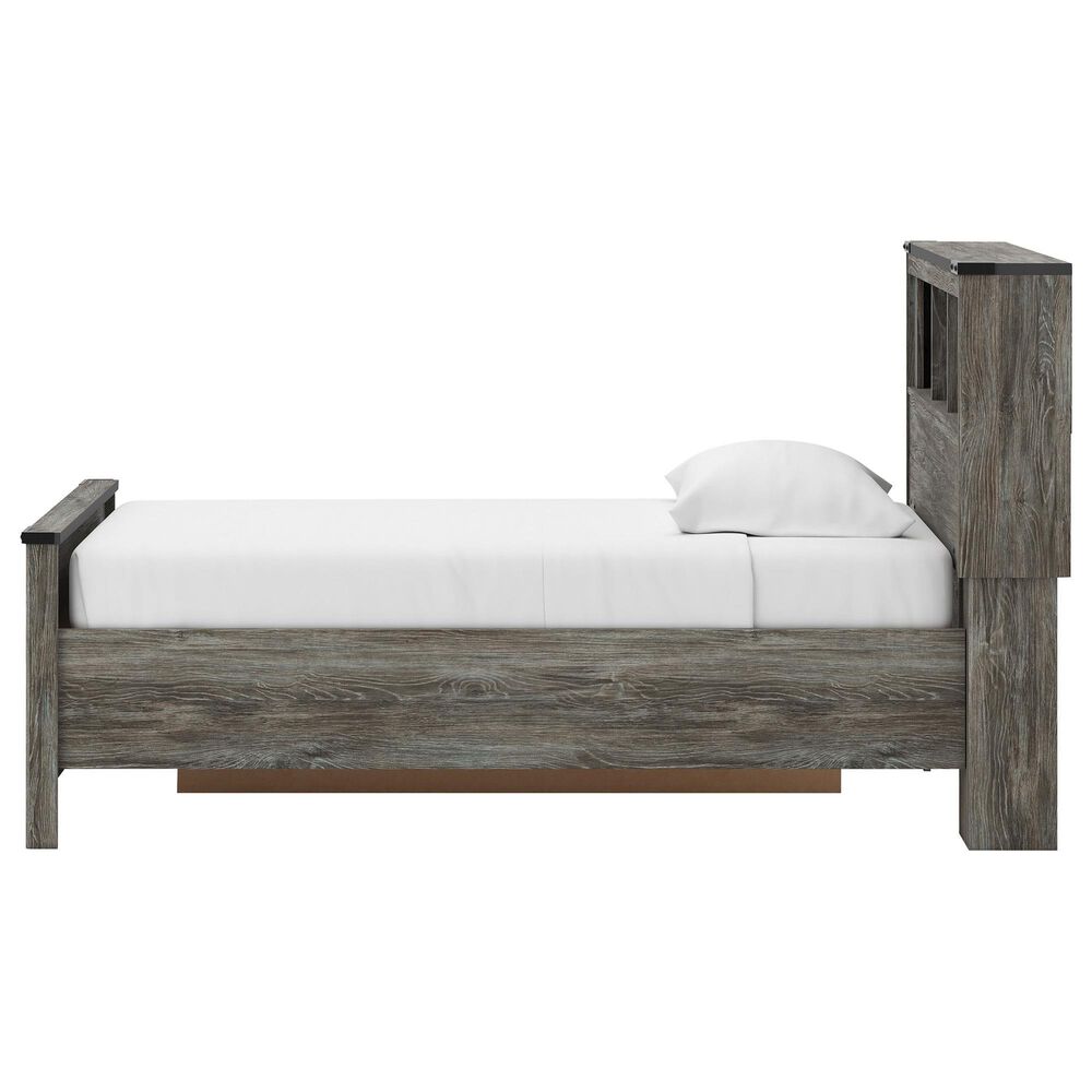 Ashley Frandern Twin Bookcase Bed with Storage in Warm Gray, , large
