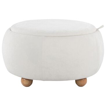 Lumisource Tray Storage Pouf with Leg in White, , large