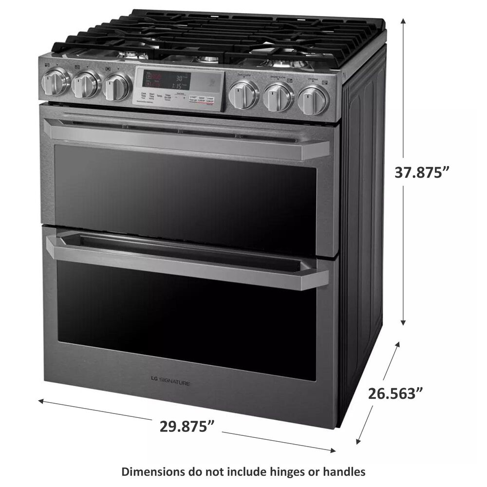 LG Dual Fuel Double Oven Range in Textured Steel, , large