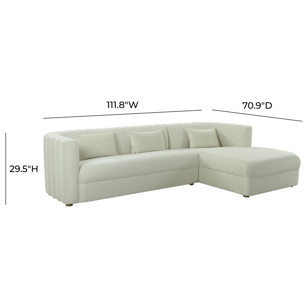 Tov Furniture Callie RAF Sectional in Cream Velvet, , large