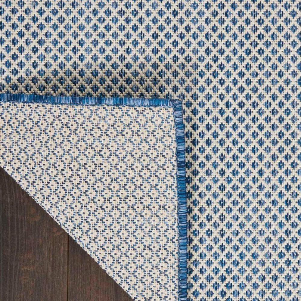 Nourison Courtyard Ivory and Blue 2&#39; x 3&#39; Indoor/Outdoor Area Rug, , large