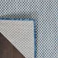 Nourison Courtyard Ivory and Blue 2" x 3" Indoor/Outdoor Area Rug, , large