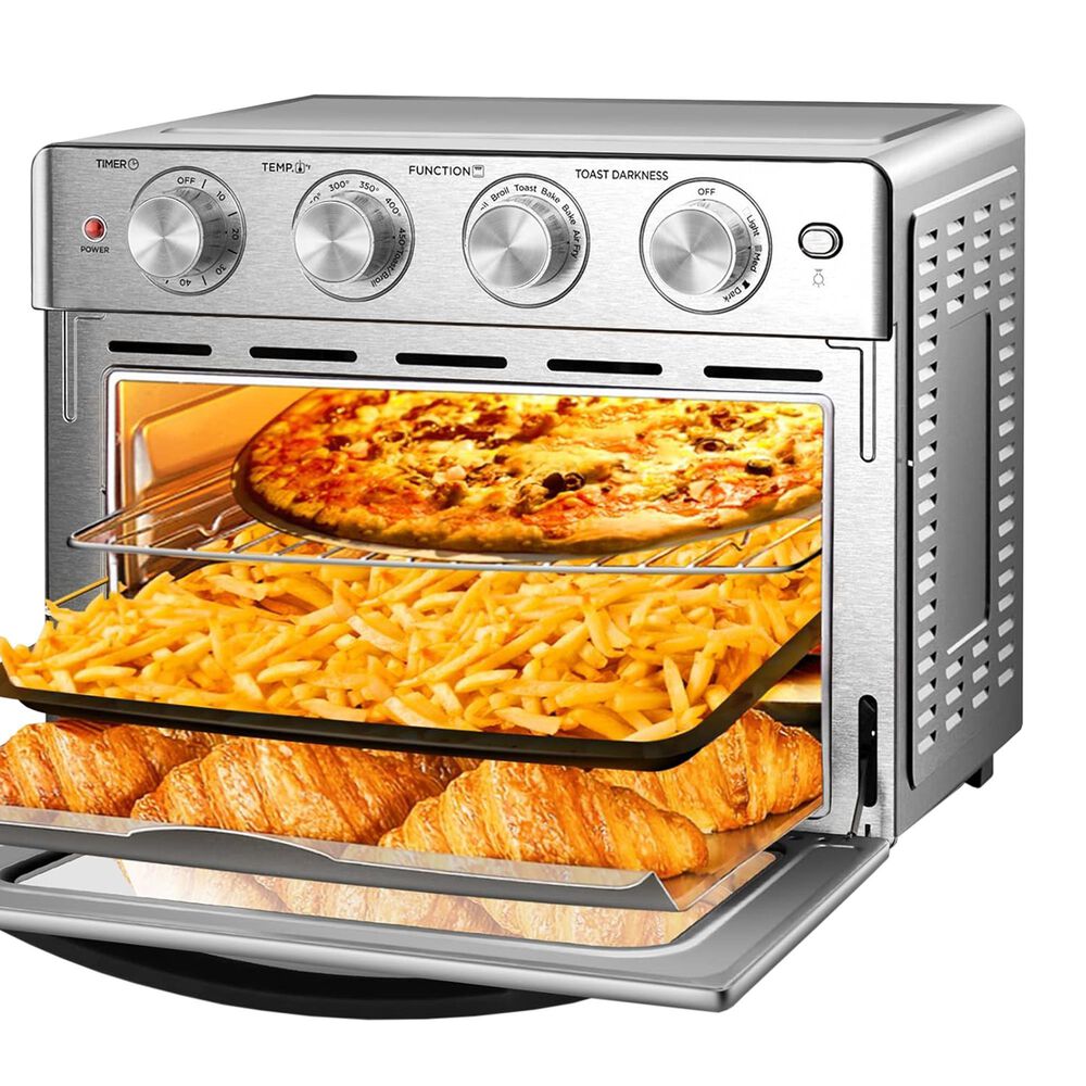 HOMLUX 26 Qt Air Fryer Toaster Oven in Silver, , large