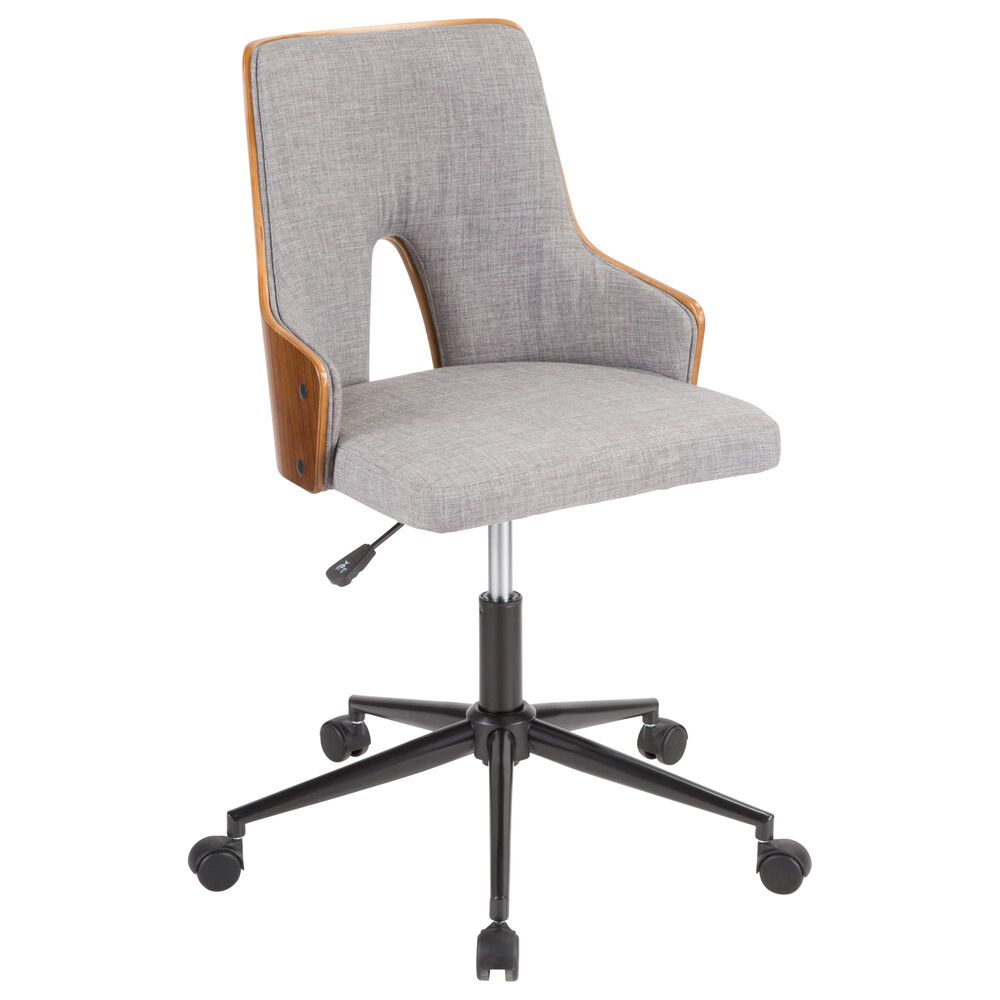 Lumisource Stella Office Chair in Grey/Walnut/Black, , large