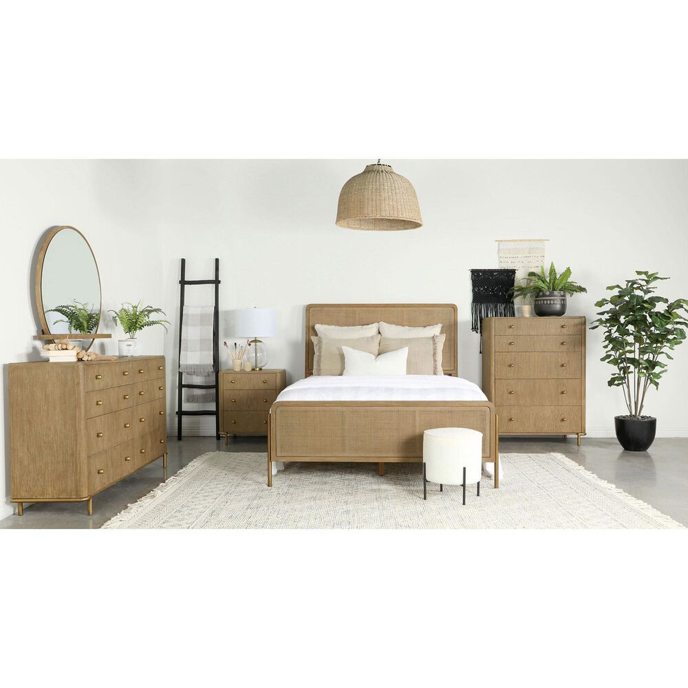 Pacific Landing Arini 4-Piece King Panel Bed Set in Brown, , large