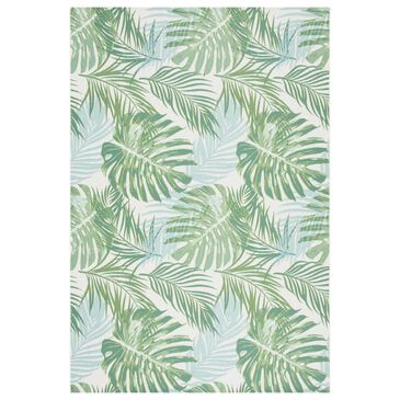Safavieh Barbados Tropical Botanical BAR592 3"3" x 5" Green and Teal Indoor/Outdoor Area Rug, , large