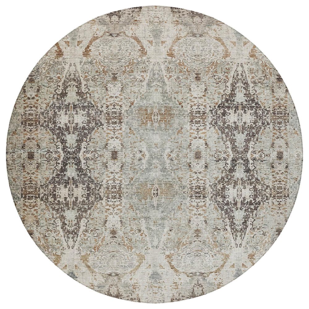 Dalyn Rug Company Karaj KJ9 8" Round Linen Indoor/Outdoor Area Rug, , large