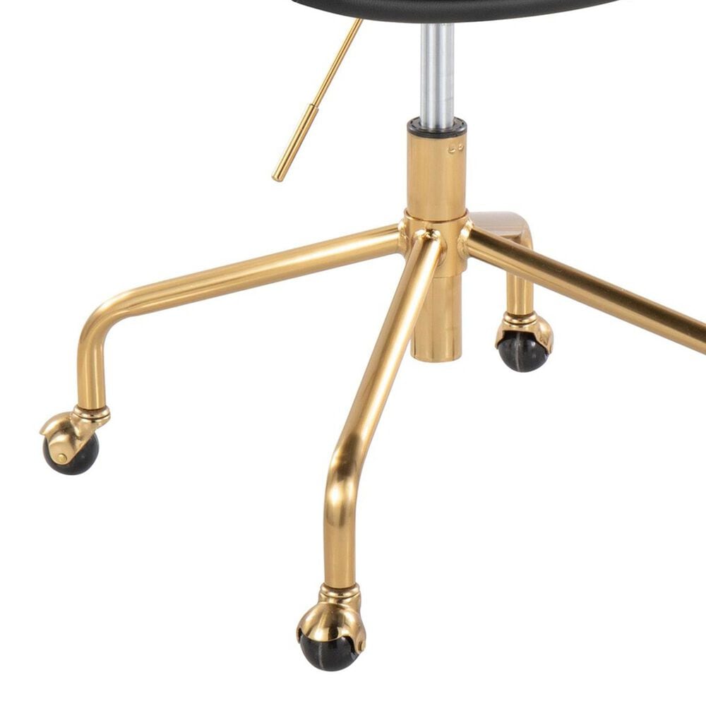 Lumisource Curvo Task Chair with Black Cushion in Gold, , large