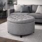 Regency Global Sourcing Knight 28" Round Storage Ottoman in Gray, , large