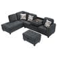 HOMLUX 94.49" L-Shaped Modular Sectional Sofa with Storage Ottoman and Cup Holders in Dark Gray, , large