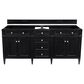 James Martin Vanities Brittany 72" Double Bathroom Vanity in Black Onyx with Single Hole 3 cm White Zeus Quartz Top and Rectangular Sinks, , large