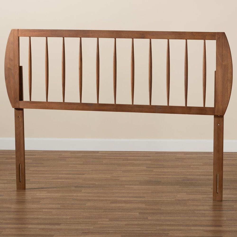 Baxton Studio Norman Full Slat Headboard in Ash Walnut, , large