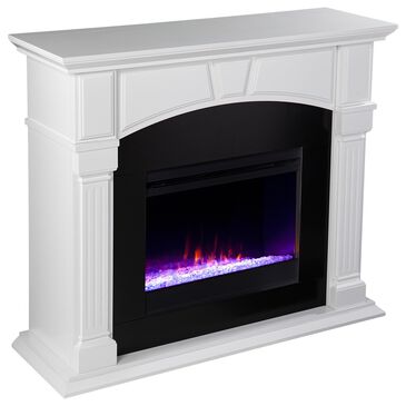 Southern Enterprises Altonette Color Changing Fireplace in White/Black, , large