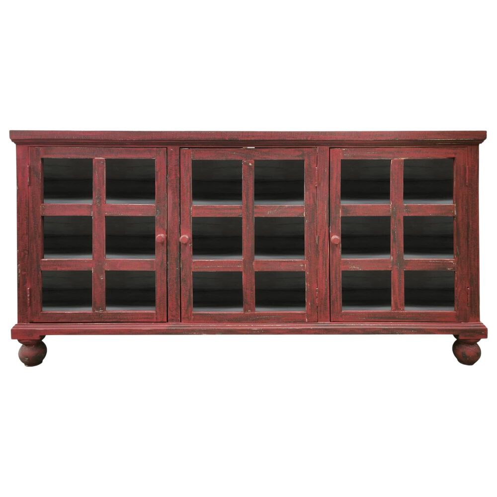 Santa Fe Rustic 62" Console in Rough Red, , large