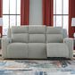 Ashley Forest Lake Power Reclining Sofa with Adjustable Headrest in Alloy Velvet, , large