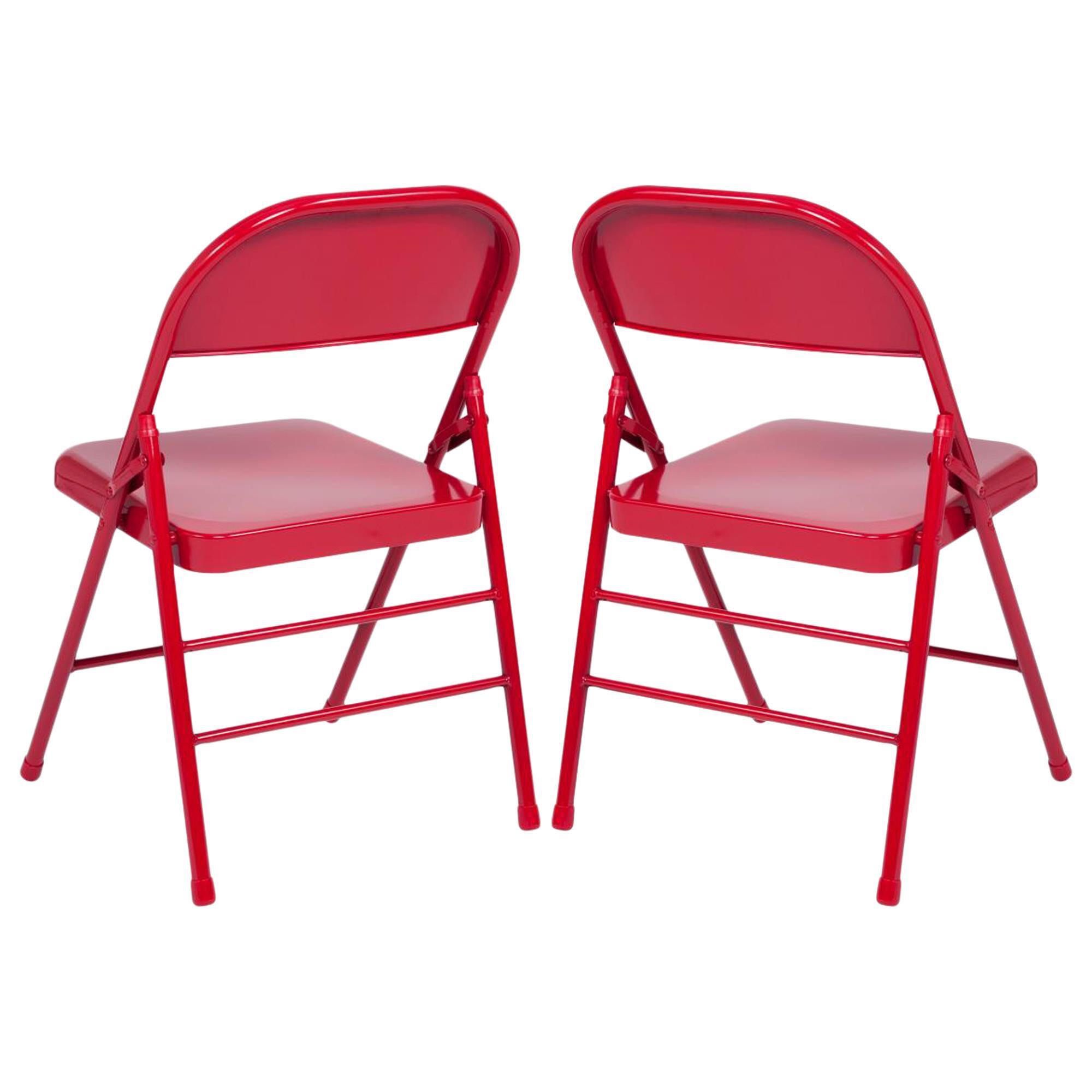 Red metal online folding chairs
