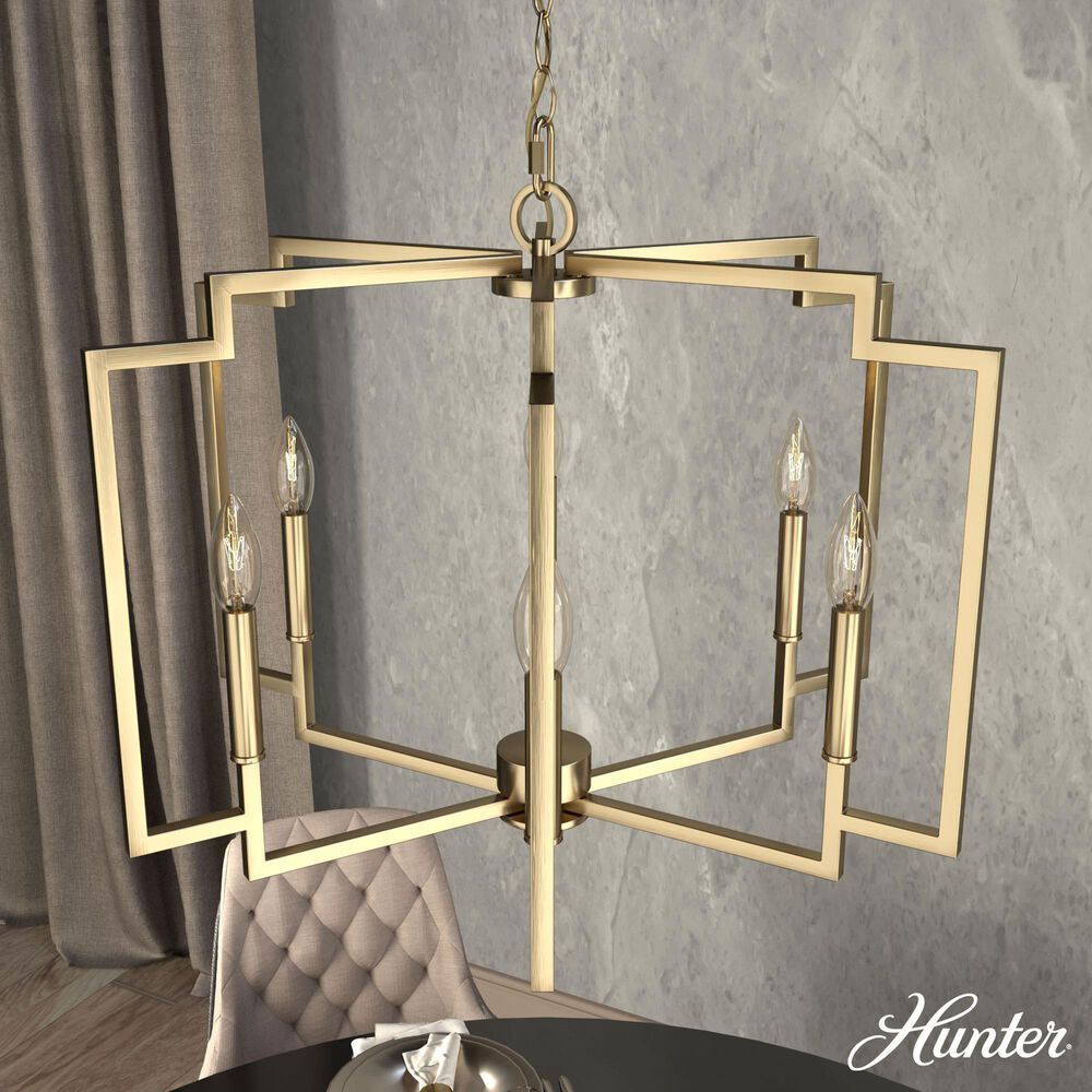 Hunter Zoanne 24&quot; 6-Light Chandelier in Alturas Gold, , large