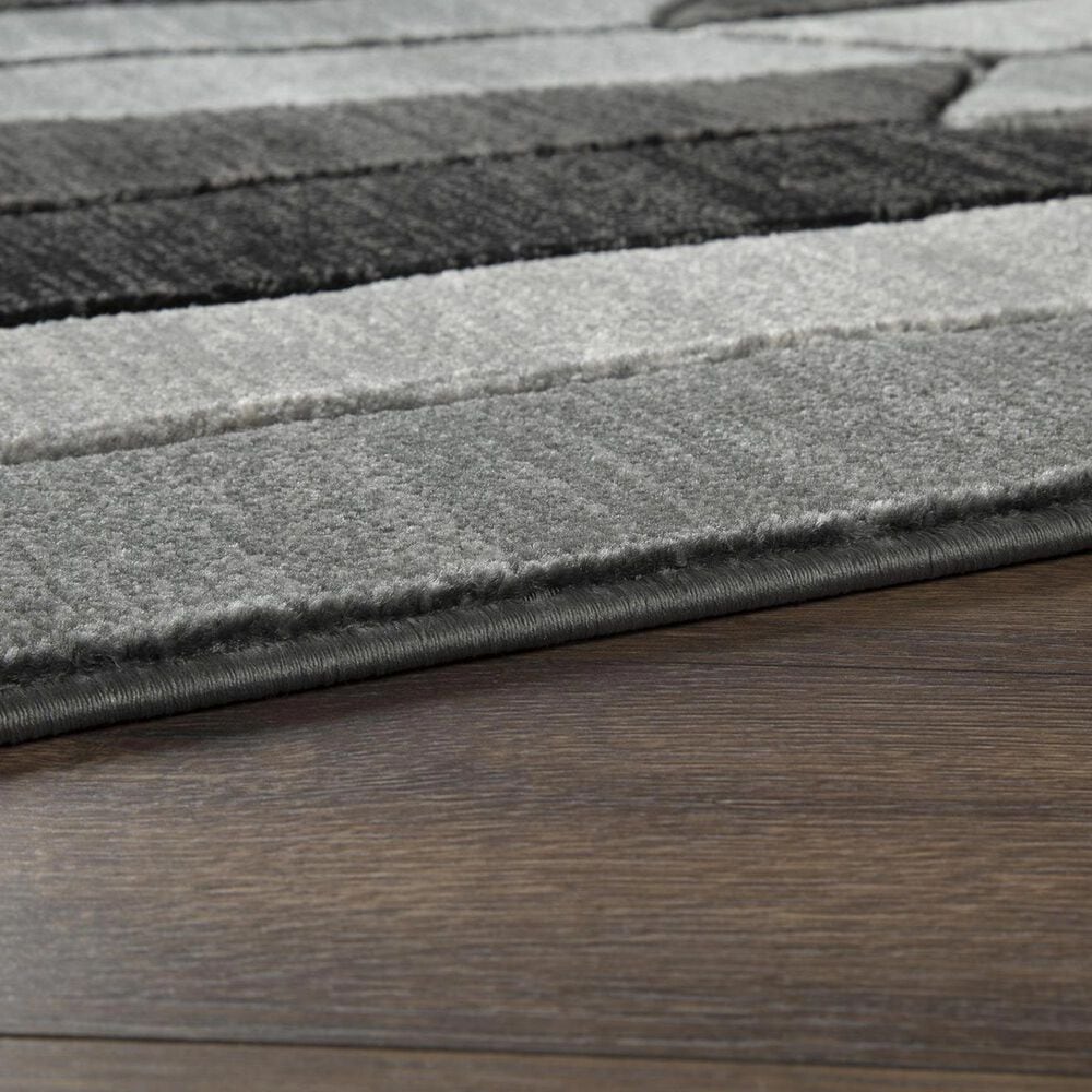 Ashley Chayse 6&#39;6&quot; x 9&#39;6&quot; Black and Gray Area Rug, , large