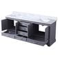 Lexora Home Dukes 80" Double Bathroom Vanity in Dark grey with 2 cm White Carrara Marble Top and Rectangular Sinks, , large