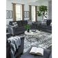 Ashley Abinger Stationary Sofa and Loveseat Set in Smoke, , large