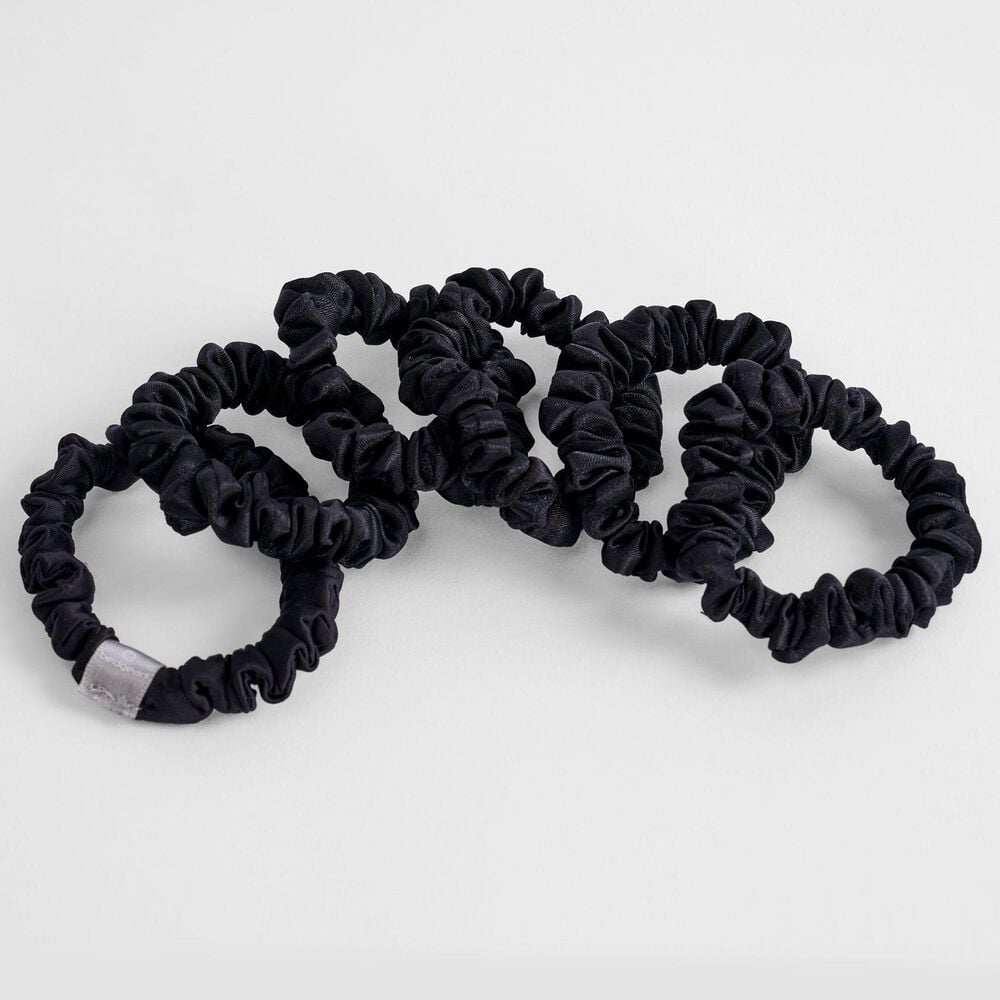 Bedgear Hyper-Silk Skinny Scrunchie in Black (Set of 6), , large