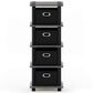 HOMLUX 5-Tier Tall Corner Open Bookshelf with 4 Storage Bins in French Oak Grey and Black, , large