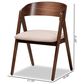 Baxton Studio Danton Arm Chair with Beige Cushion in Walnut Brown (Set of 2), , large