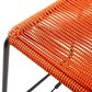 Armen Living Shasta Patio Bar Stool with Tangerine Rope Seat in Black (Set of 2), , large